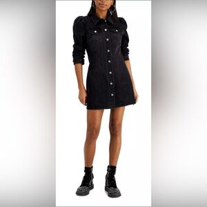 Tinseltown Black Denim Shirtdress